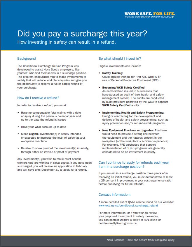 Conditional Surcharge Refund Program